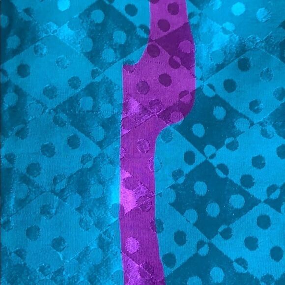 Long turquoise Jaquard silk scarf/sash purple - Picture 5 of 6
